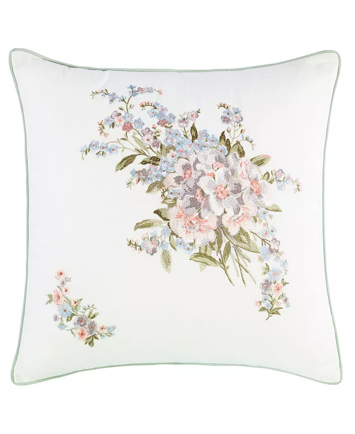 Laura Ashley Harper Embroidered Decorative Pillow， 18