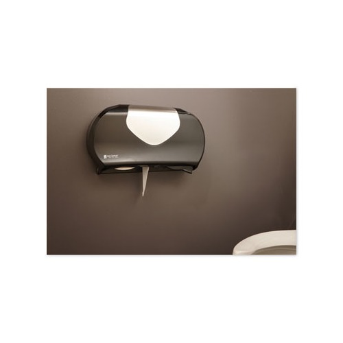 San Jamar Twin Jumbo Bath Tissue Dispenser  SJMR4070BKSS