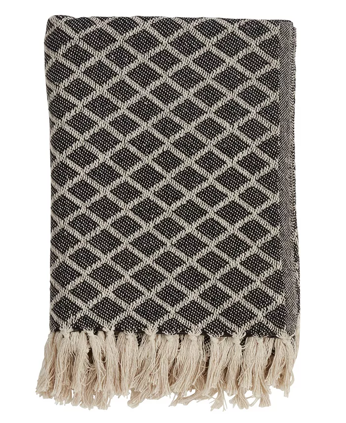 Saro Lifestyle Diamond Tassel Throw