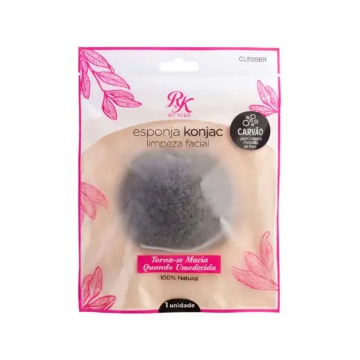 Esponja de Limpeza Facial RK Konjac Carvao