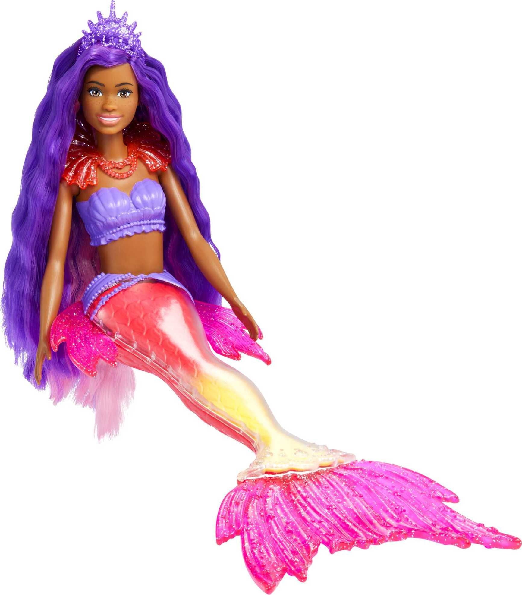 Barbie Mermaid Power "Brooklyn" Doll with Purple Hair, Seahorse Pet and Accessories