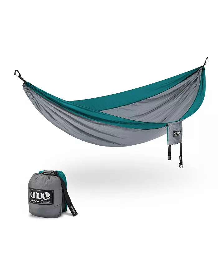 ENO SingleNest Hammock - Lightweight， 1 Person Portable Hammock - For Camping， Hiking， Backpacking， Travel， a Festival， or the Beach - Grey Seafoam