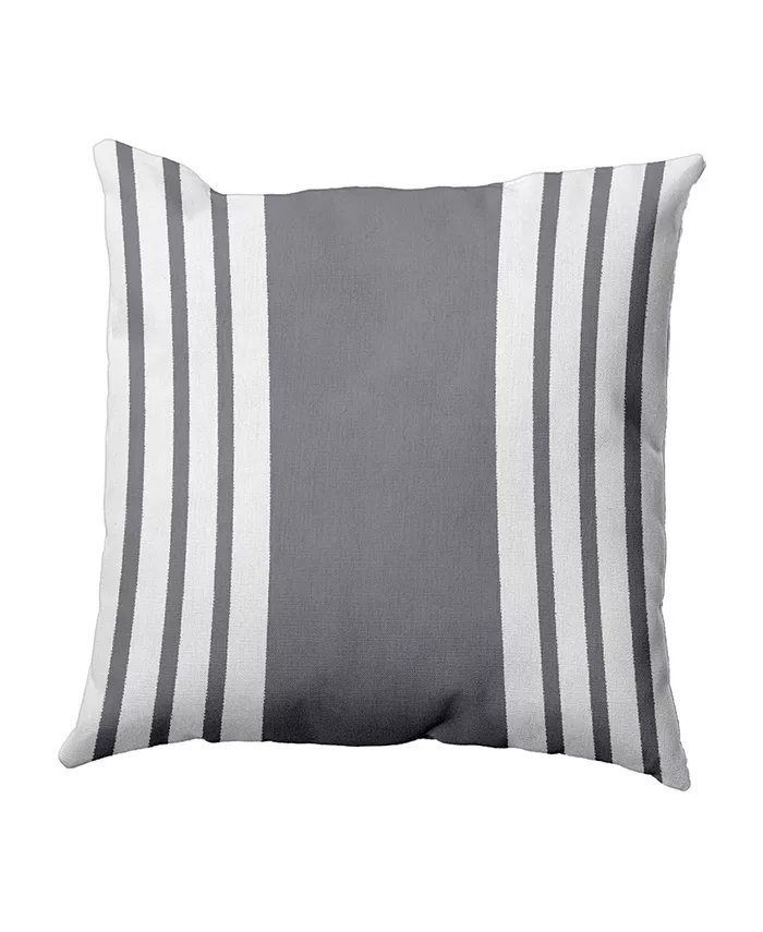 E by Design 16 Inch Gray Decorative Striped Throw Pillow