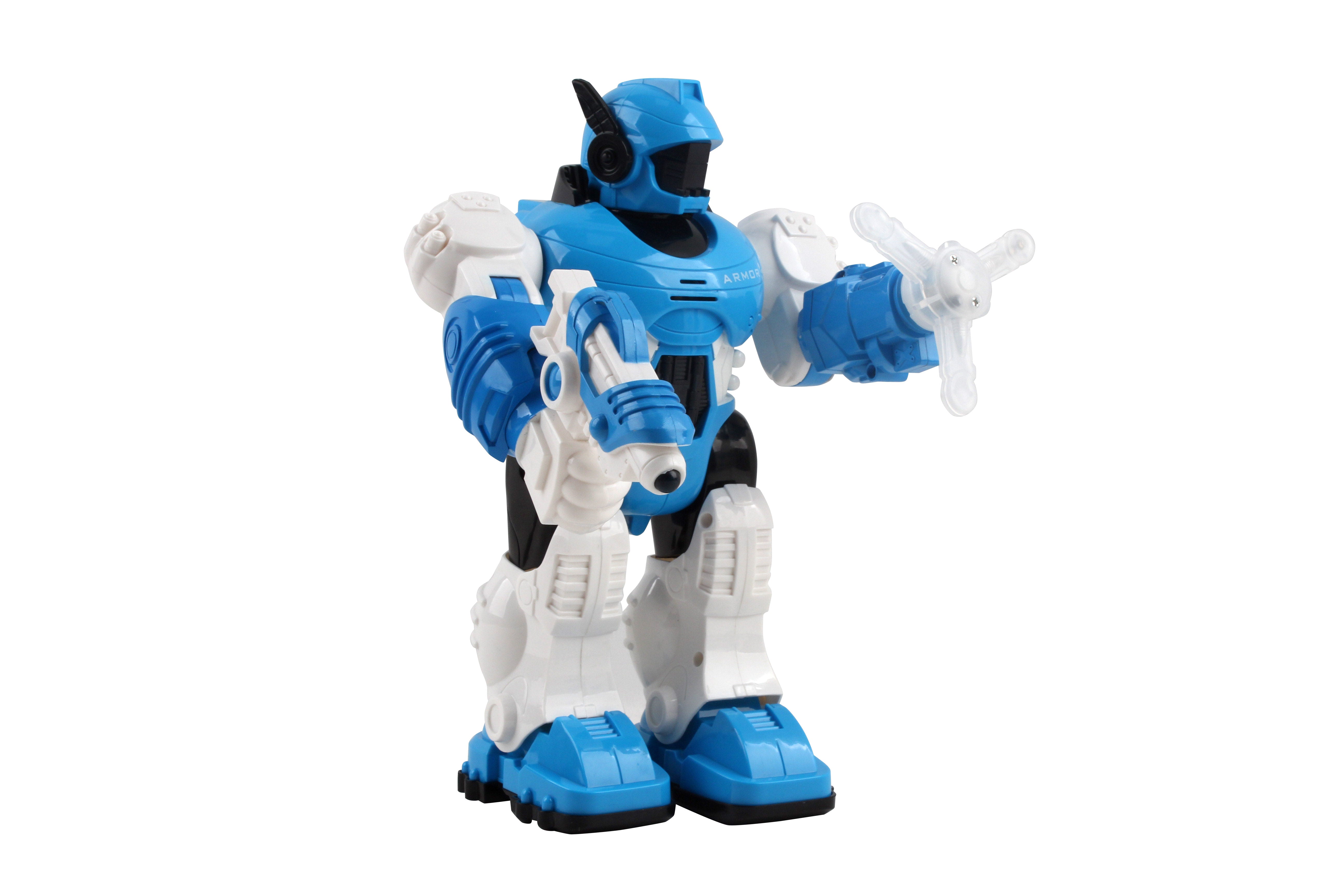 Vokodo Interactive Walking Toy Robot With Spinning Hand Lights And Sound Effects Kids Smart Police Robocop Android Robotic Cop Play Action Battery Operated Great Gift For Children Boys Girls Toddlers