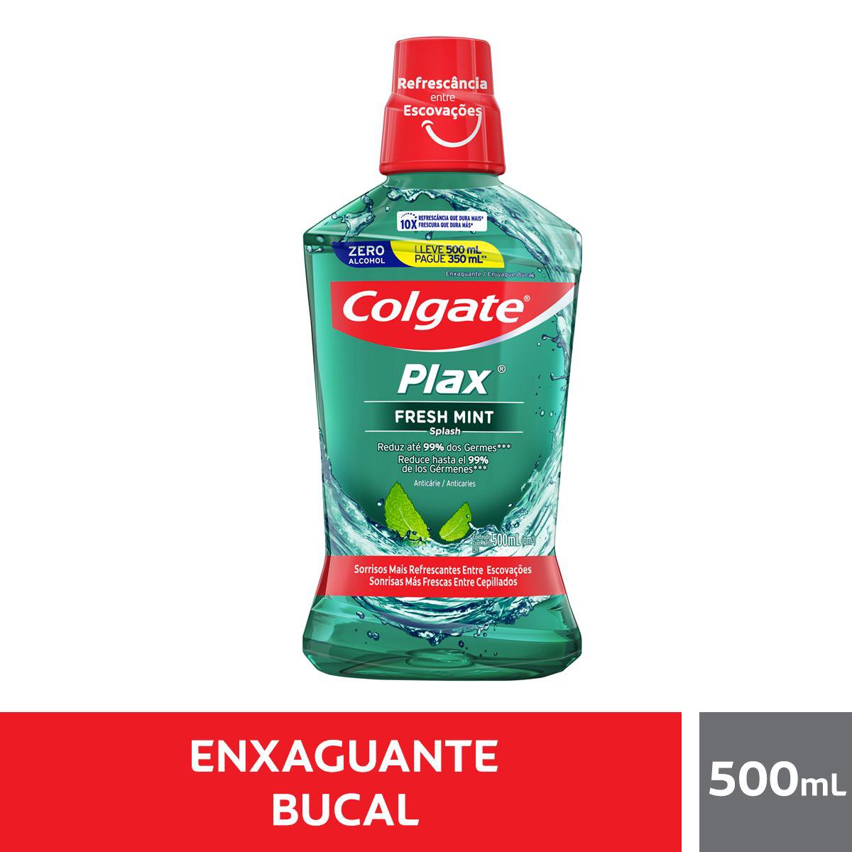 Enxaguante Bucal Colgate Plax Fresh Mint 500ml Promo Leve 500ml Pague 350ml