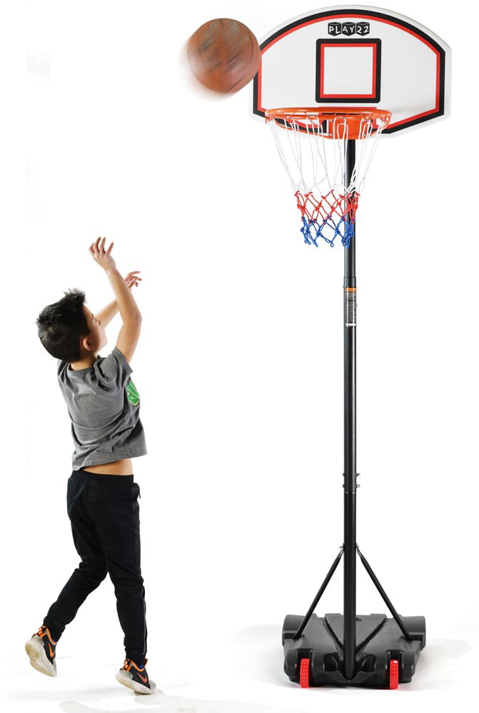 Basketball Hoop with Stand for Kids - Adjustable Height Basketball Hoop - Set to 5ft 9in and 6ft 9in Portable Basketball Weather Resistant Hoop Indoor Outdoor Play - Play22USA