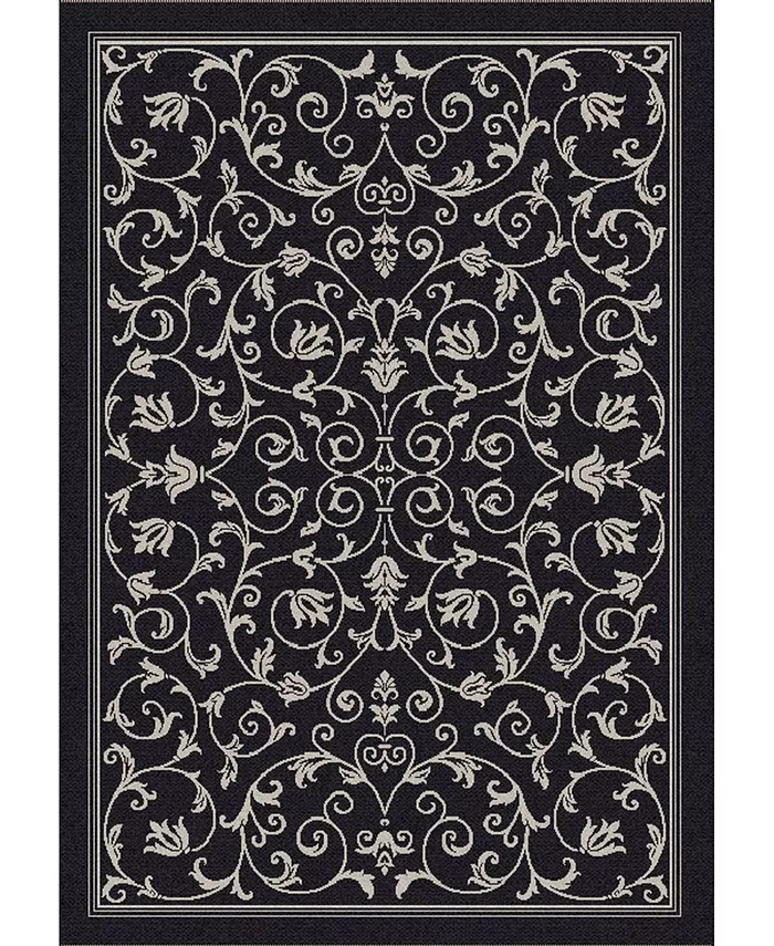 Safavieh Courtyard Black and Sand 9' x 12' Sisal Weave Outdoor Area Rug