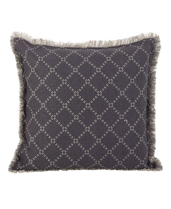 Saro Lifestyle Diamond Fringe Trim Decorative Pillow， 20