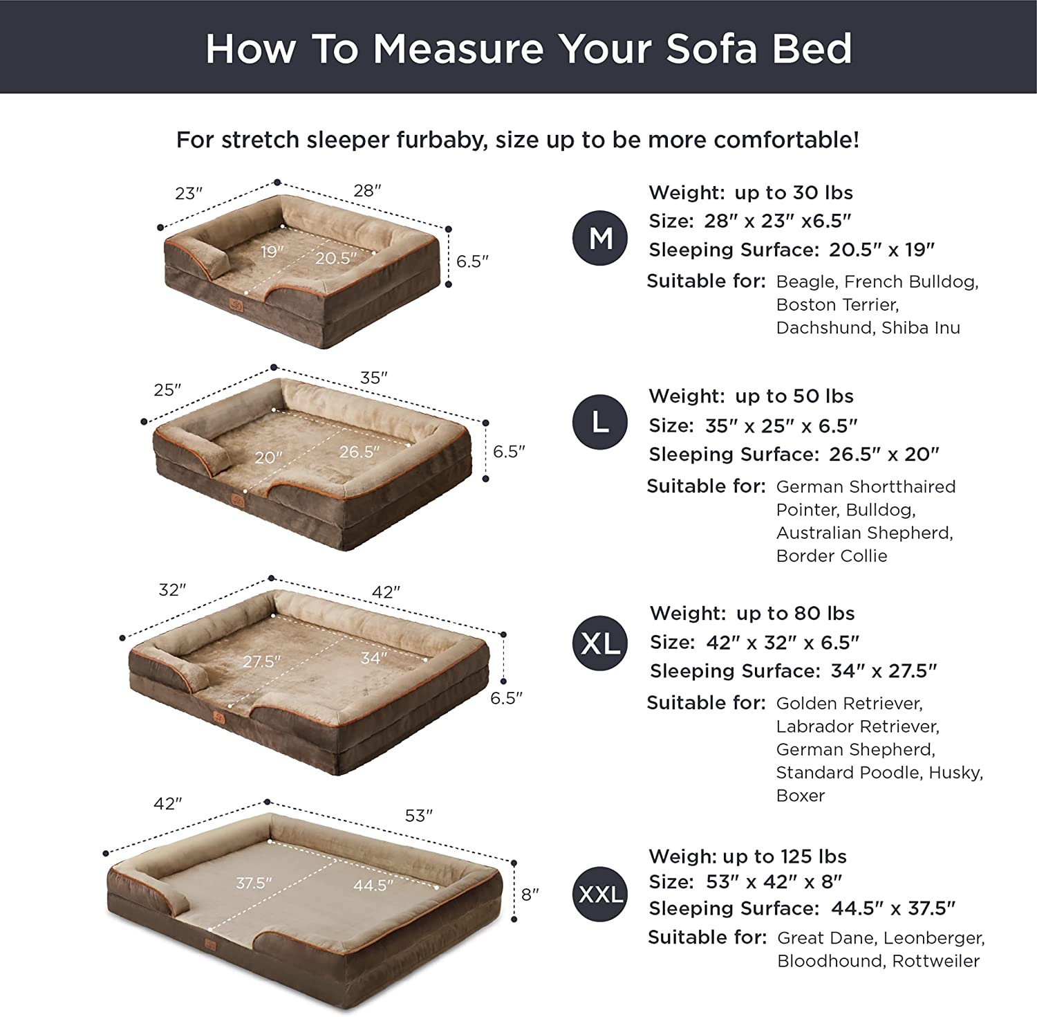 Bedsure Orthopedic Dog Bed for Medium Dogs - Waterproof Dog Bed Medium， Foam Sofa with Removable Washable Cover， Waterproof Lining and Nonskid Bottom Couch， Pet Bed