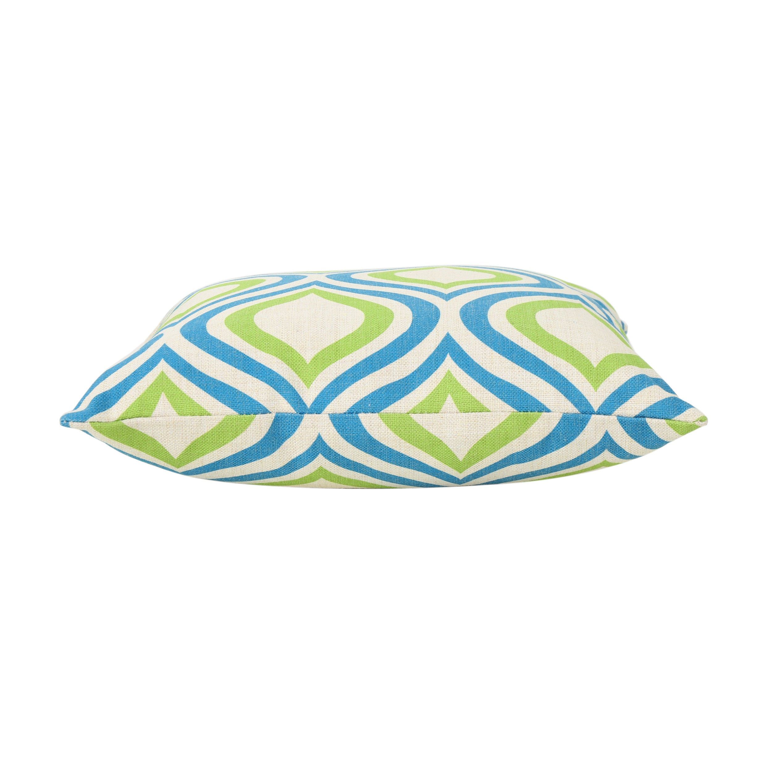 Larissa Outdoor 18-inch Water Resistant Square Pillows, Blue and Green