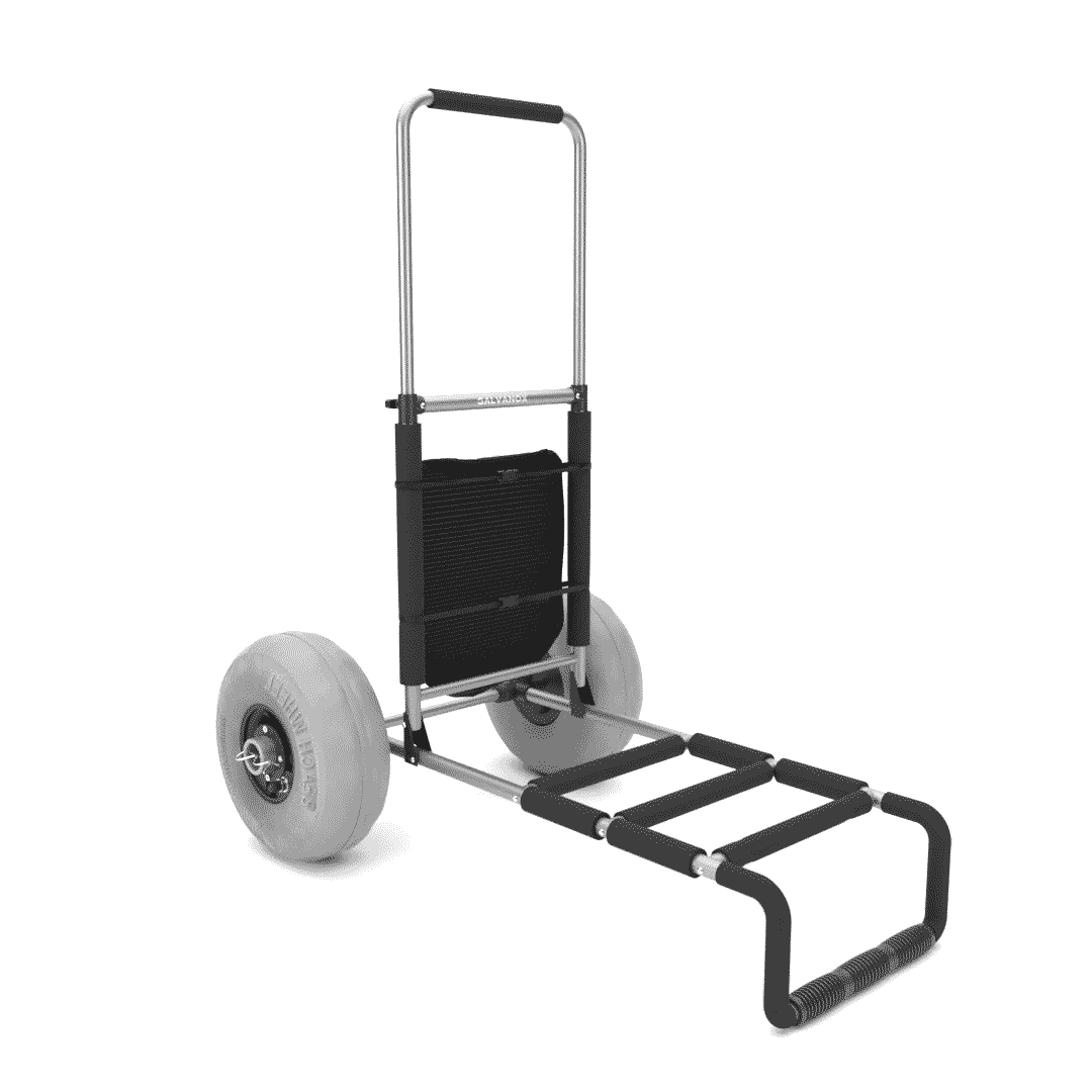 PoolSense Beach Wagon with Big Wheels for Sand， Collapsible Heavy Duty Beach Cart