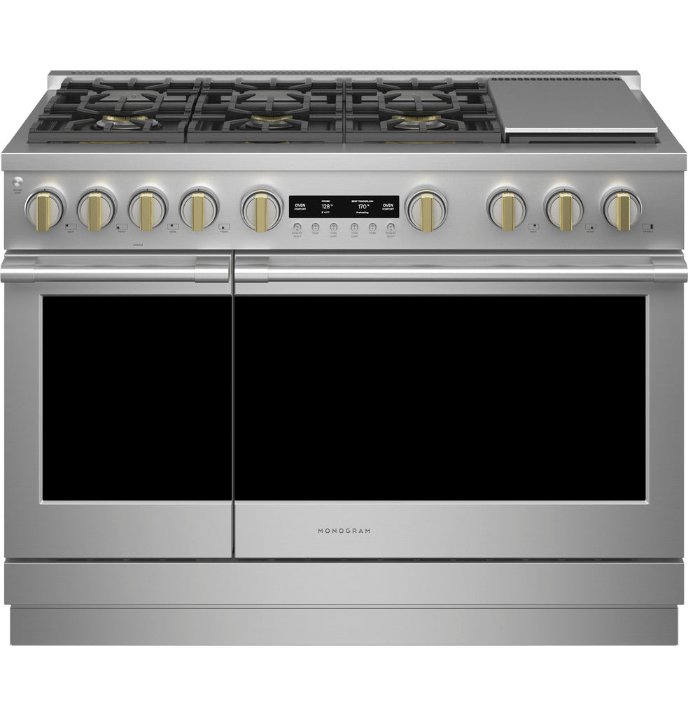 Monogram ZGP486NDTSS 48quot All Gas Professional Range with 6 Burners and