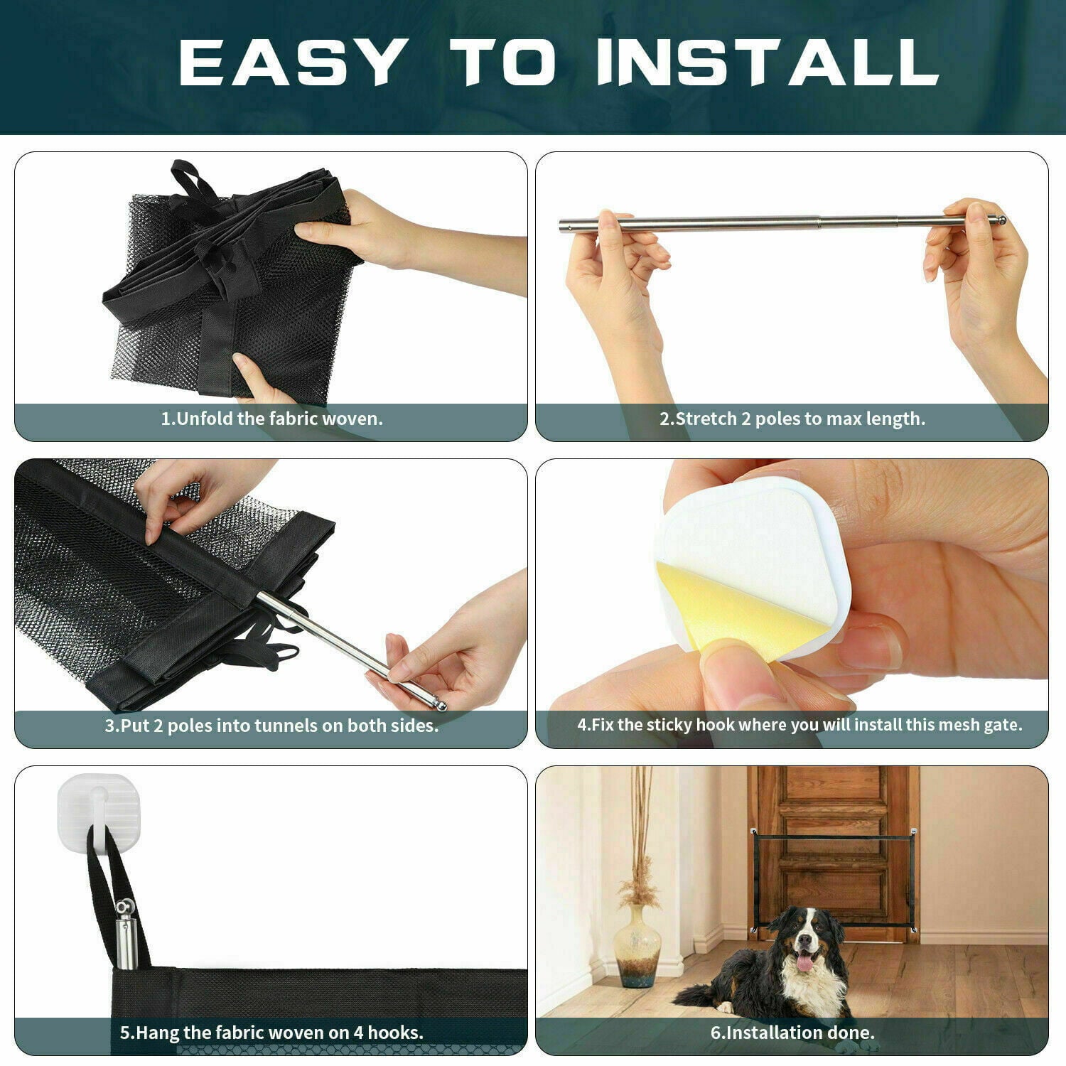 Fence Guard Dog Cat Pet Staircase Portable Safety Net Magic Gate Baby Net