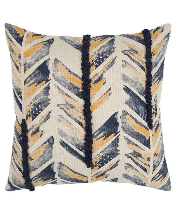 Rizzy Home Chevron Polyester Filled Decorative Pillow， 20