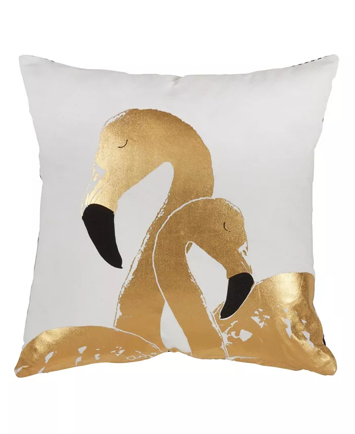 Saro Lifestyle Flamingo Love Decorative Pillow， 18