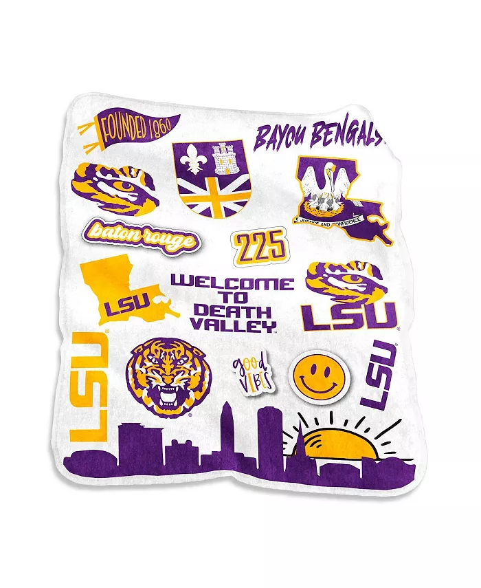 Logo Brands LSU Tigers 50'' x 60'' Native Raschel Plush Throw Blanket