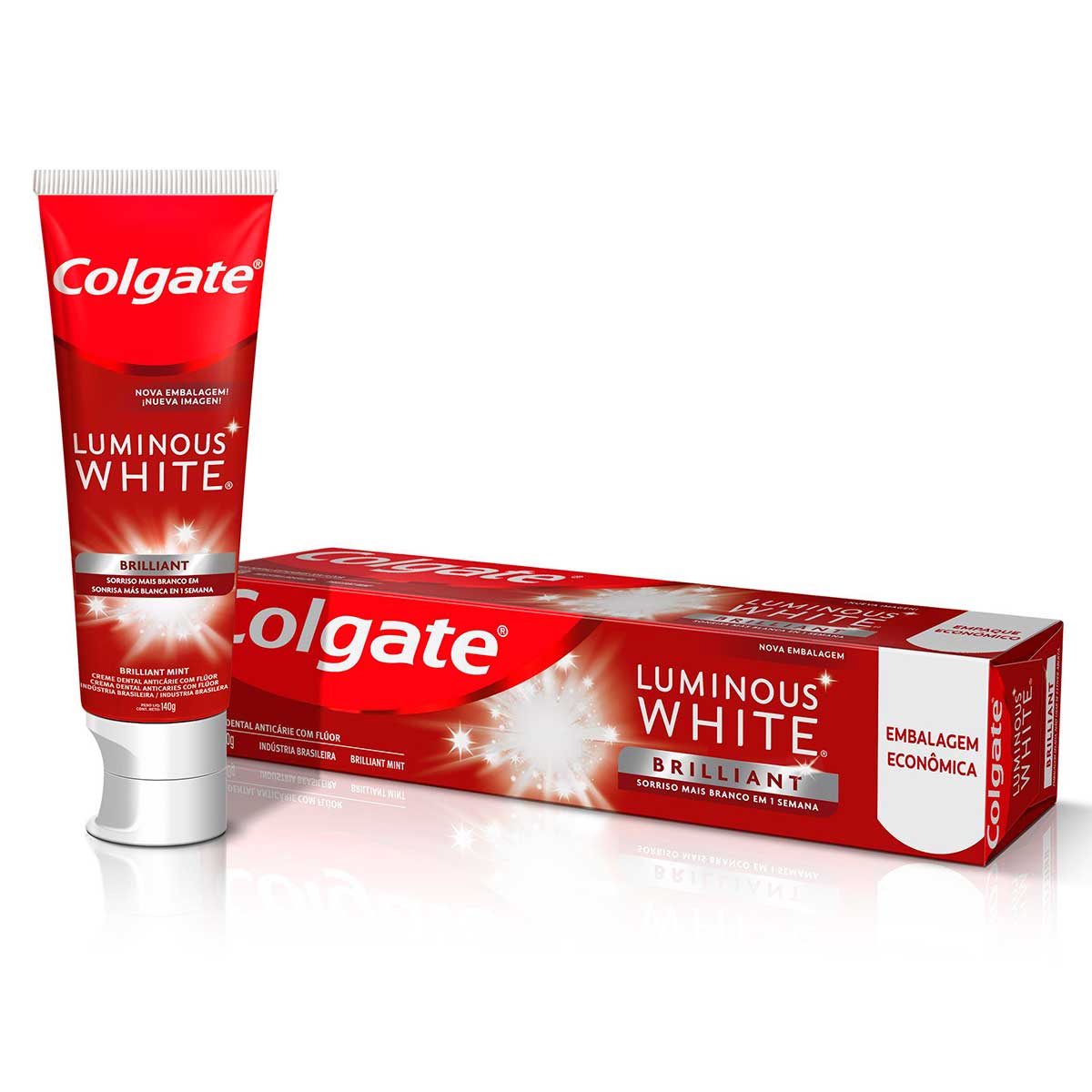 Creme Para Clareamento Dental Colgate Luminous White Brilliant Mint 140g