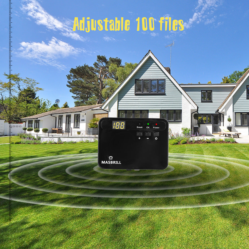 MASBRILL Electric Dog Fence， Underground Electric Dog Fence Rechargeable Dog Fence for Small Medium Large Dogs， 650 Ft Wire with 1 Collars