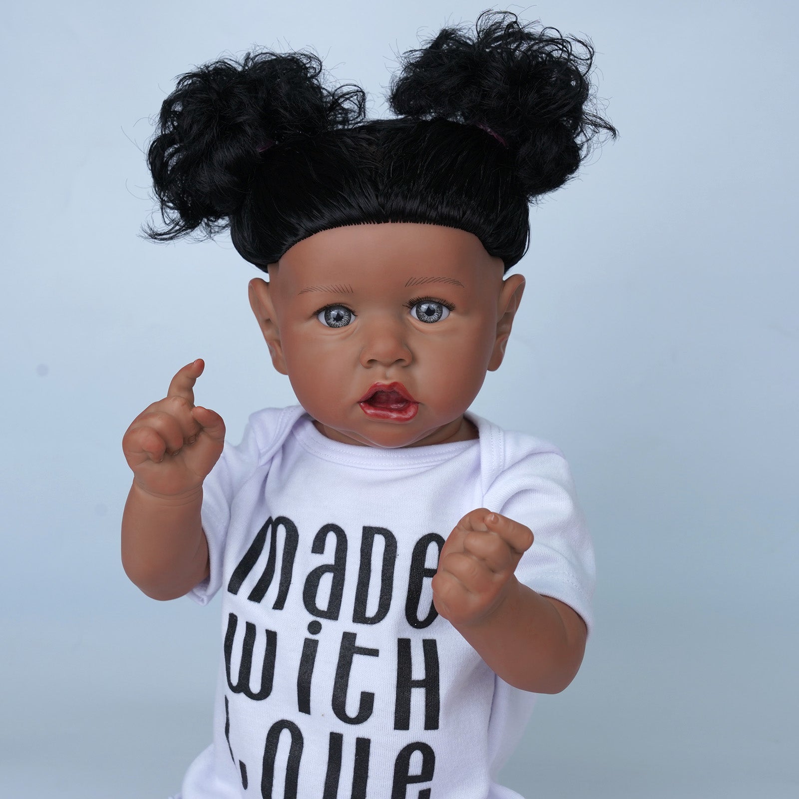 JIZHI 20 Inch Cloth Body Reborn Baby Dolls Newborn Realistic Handmade Reborn Dolls with Black Skin Children Gift Accompany for Birthday Christmas