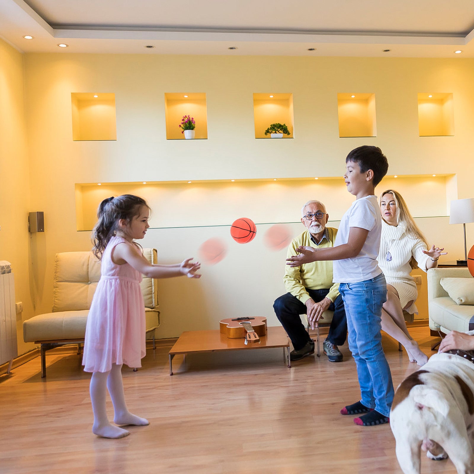 1 Set of Wall Mounted Kids Basketball Board Mini Basketball Netball Indoor Basketball Play Set (Colorful)