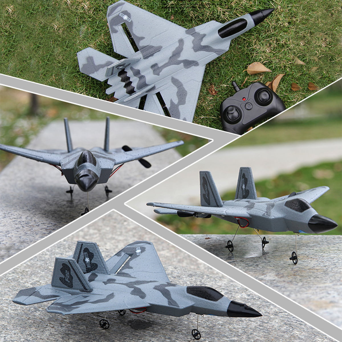Fisca Remote Control Planes for Adults with 2 Batteries， F22 Raptor RC Airplanes for Kids 14+