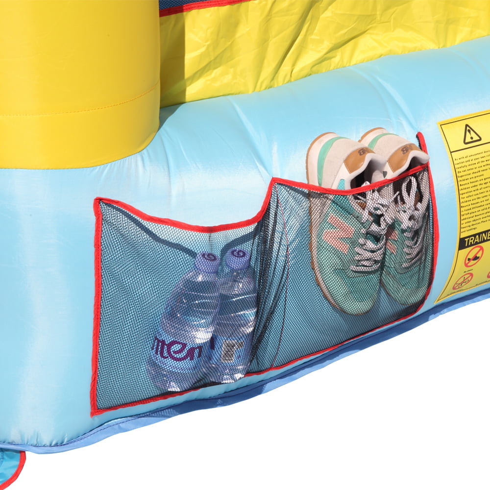 Track 7 Bounce House Inflatable Jumping Castle with a Basketball Hoop，Slide And Three Balls