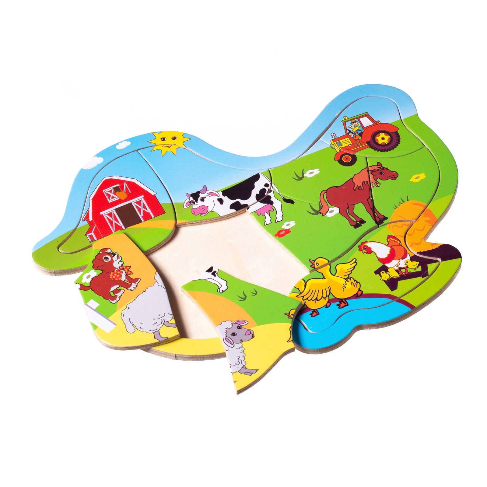 Eliiti Wooden Farm Animals Jigsaw Puzzle for Toddlers 2 to 4 Years Old Boys Girls