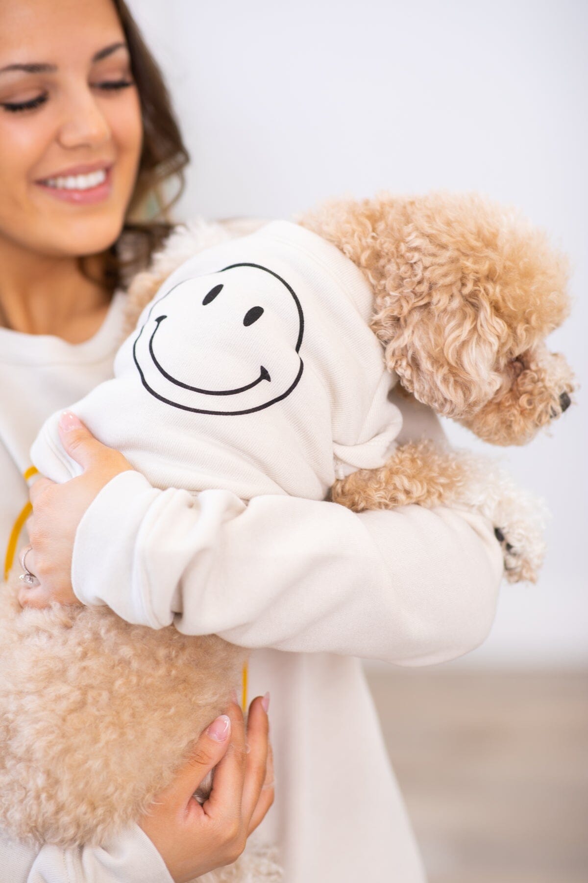 Beige and Black Smiley Pet Sweatshirt
