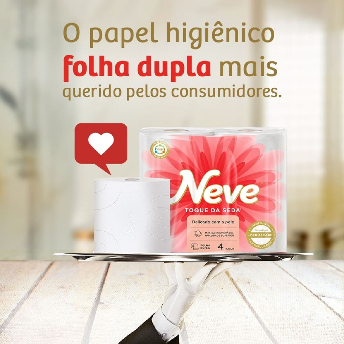 Papel Higienico Neve Toque de Seda Leve 24 Pague 21 - 24 Rolos