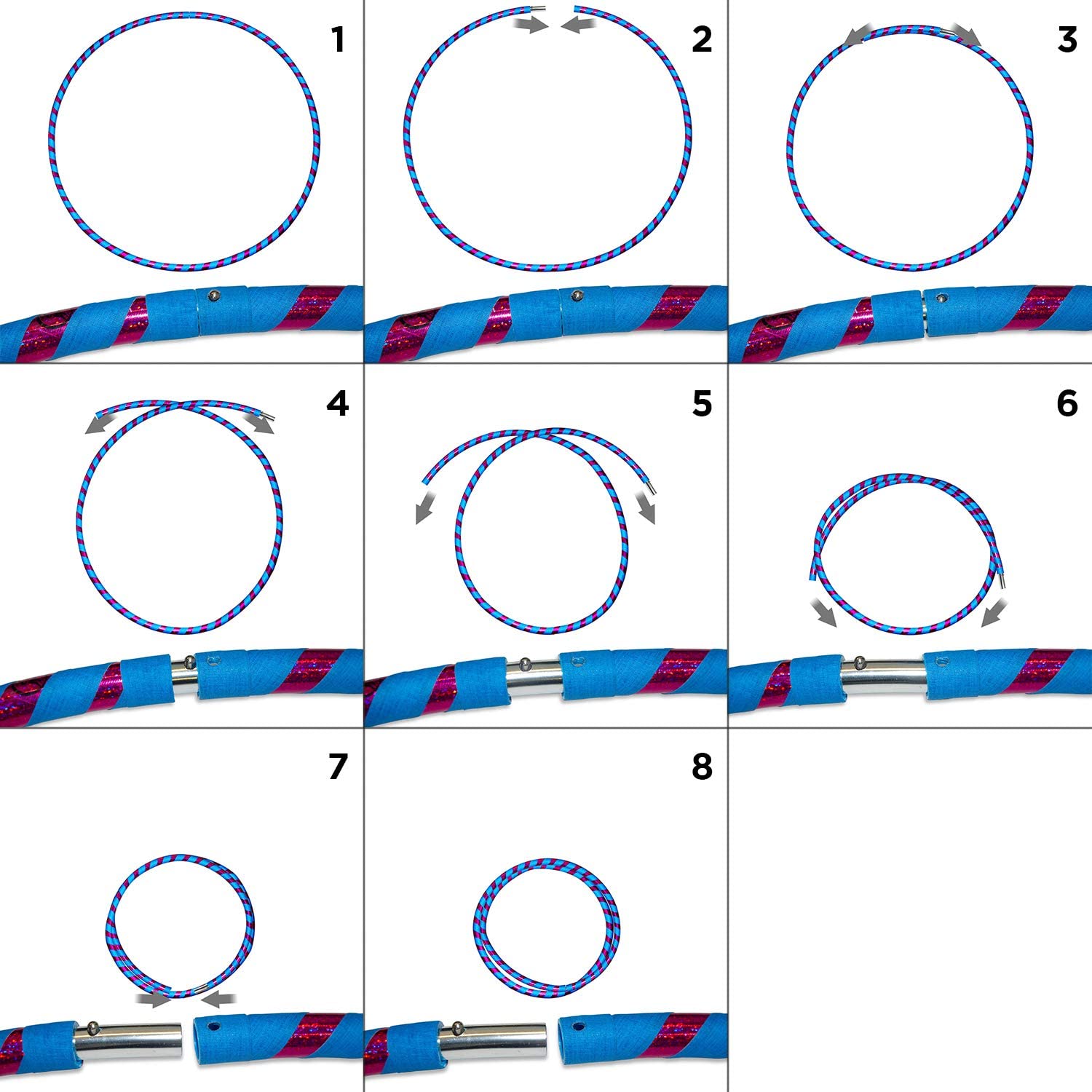 Ultra-Grip Pro Hoops (100cm/39') UV Weighted Travel Hoop/Hoops for Exercise， Dance and Fitness! (680g) NO Instructions Needed - Same Day Dispatch!