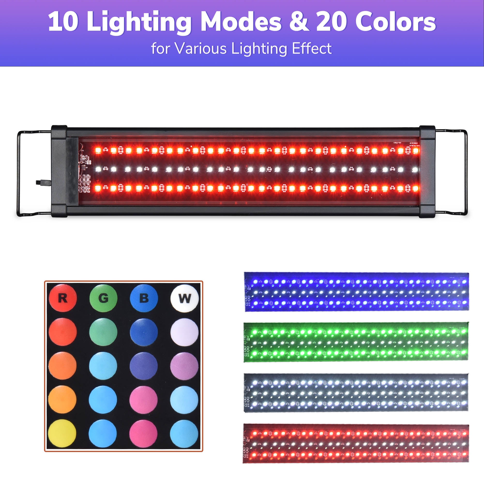 AquaBasik Aquarium LED Light with Timer Dimmable Lamp Remote Control Fish Tank