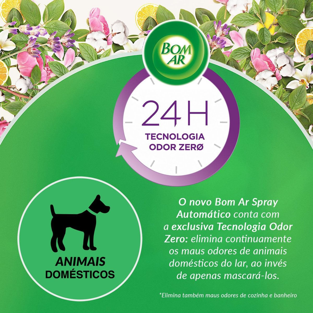 Aromatizador de Ambiente Bom Ar Automatico Aerossol Freshmatic Campos de Lavanda Aparelho + Refil 250ml