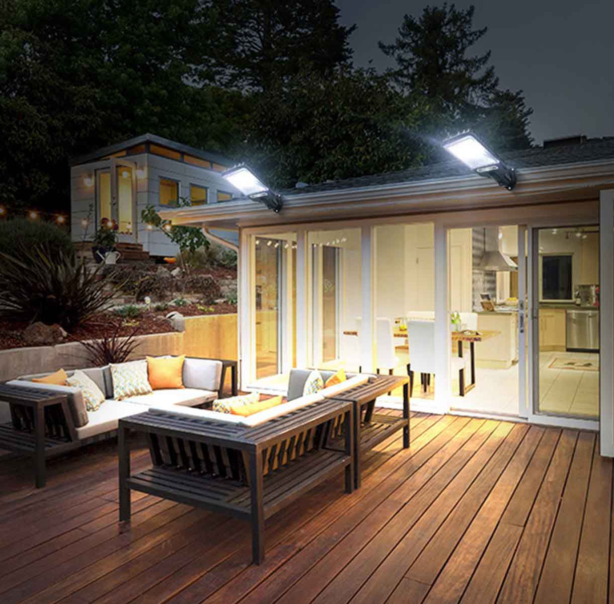 LED Flood Light Outdoor， 8000 lumens LED Work Light with Motion Sensor， IP65 Waterproof Outdoor Floodlights， 6500K Daylight White Super Bright Security Light for Garden Patio