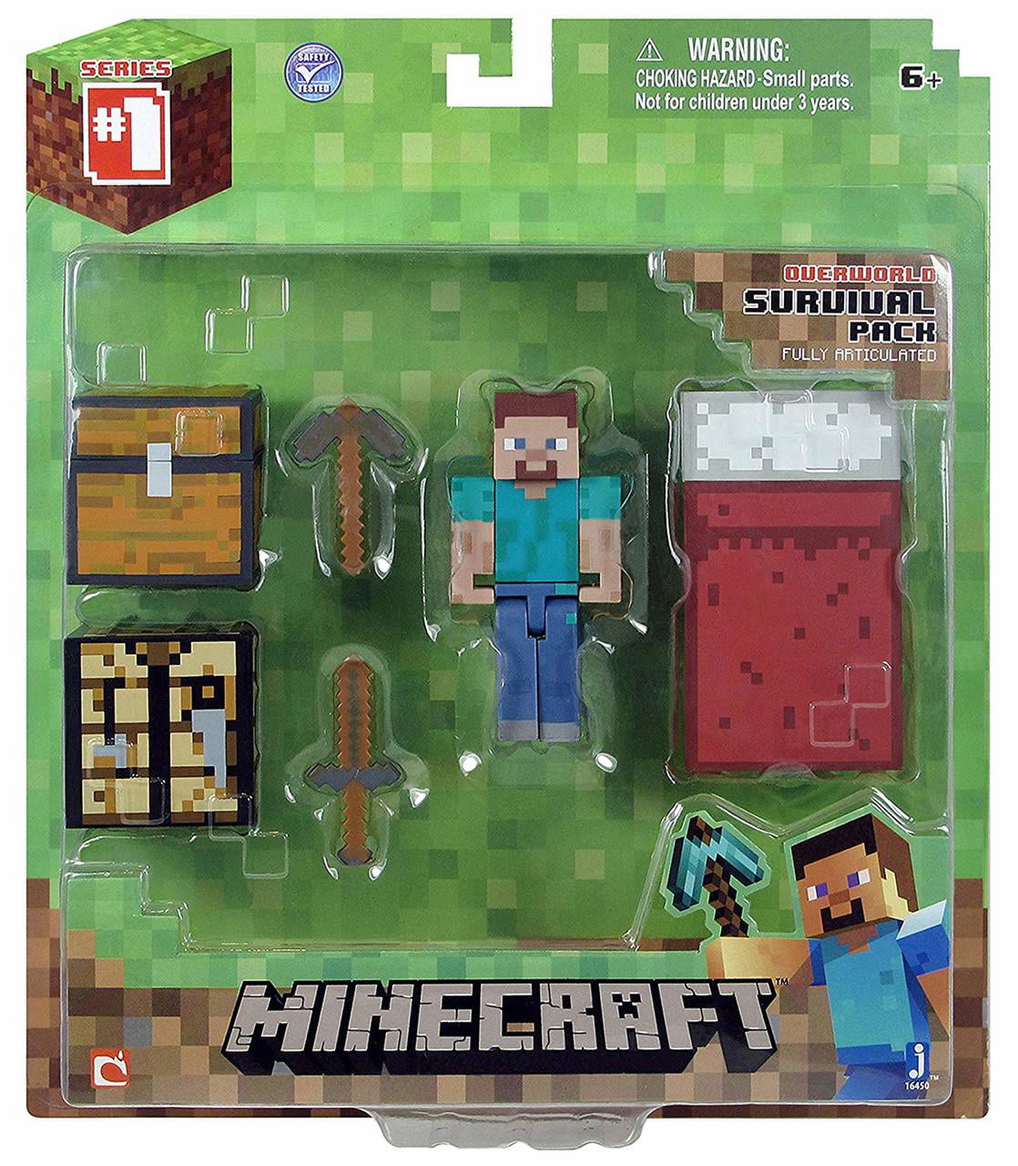 Minecraft Core Player Survival Pack Action Figure Set， 6 Pieces