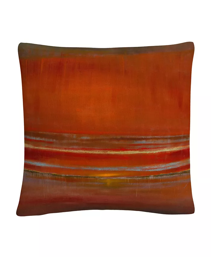 Baldwin Masters Fine Art Red Horizon Abstract Bold Industrial Decorative Pillow， 16