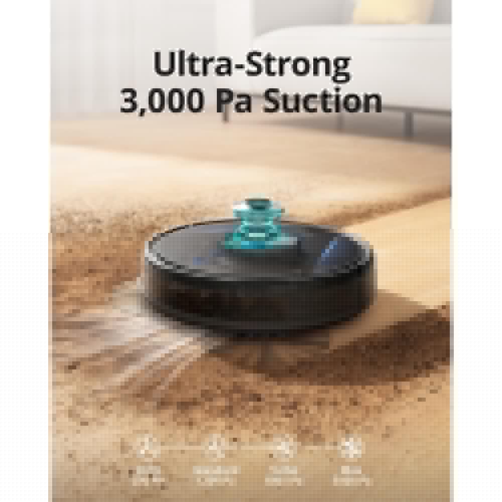 Eufy RoboVac LR30 Hybrid and Robotic Vacuum cleaner with Laser Navigation Bagless Washable Filter MultiSurfaces in Black