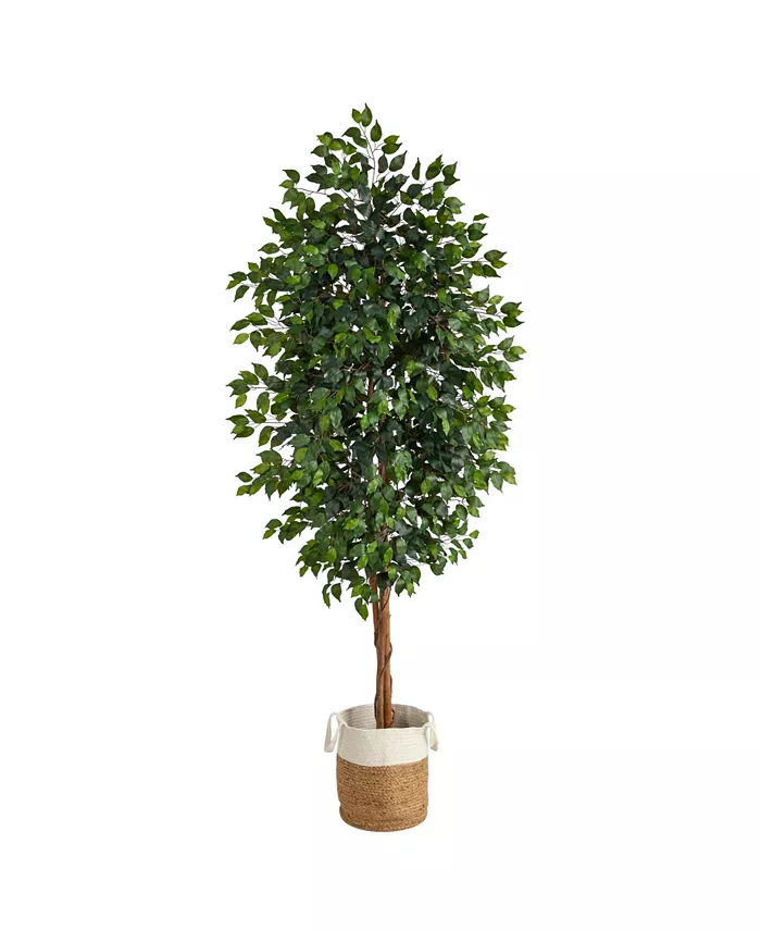Nearly Natural 8' Ficus Artificial Tree in Planter