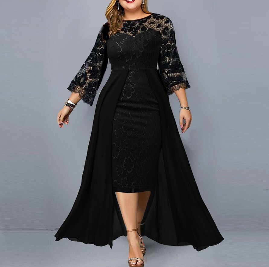 Women's Plus Size A Line Dress Midi Dress