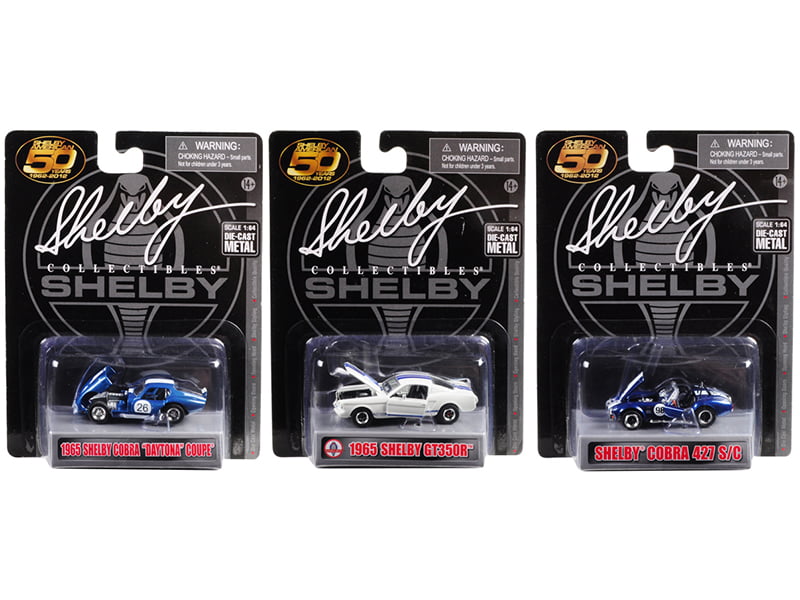 Carroll Shelby 50th Anniversary 3 piece Set 1/64 Diecast Model Cars by Shelby Collectibles