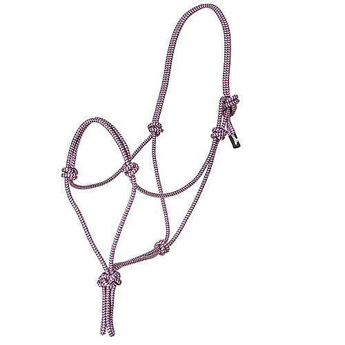 Mustang Premium Nylon Rope Halter Purple/Silver