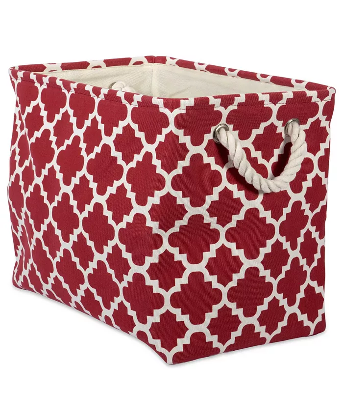 Design Imports Polyester Bin Lattice Rectangle Large