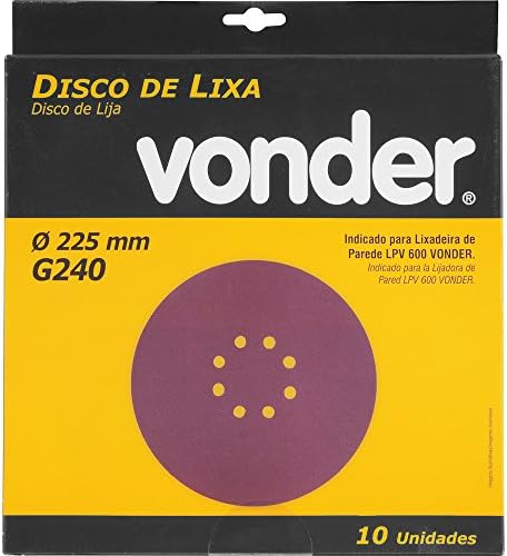 Vonder, Disco De Lixa Com Costado Em Pluma 225 Mm, Gr?o 240, Para As Lixadeiras Lpv 400B, Lpv 600, Lpv 925, Lpv 950B E Lpv 1000.