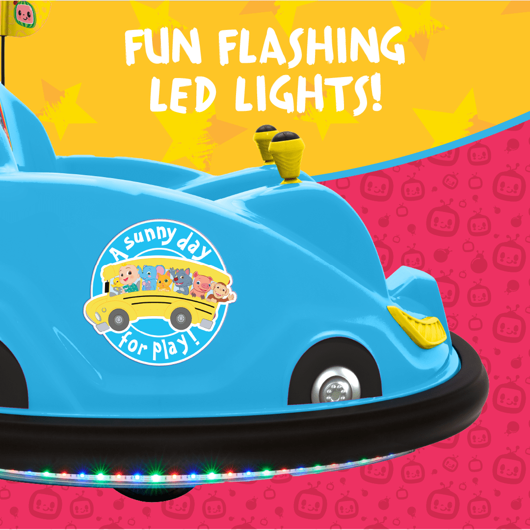 CoComelon 6V Bumper Car， Battery Powered， Electric Ride On by Flybar， Includes Charger