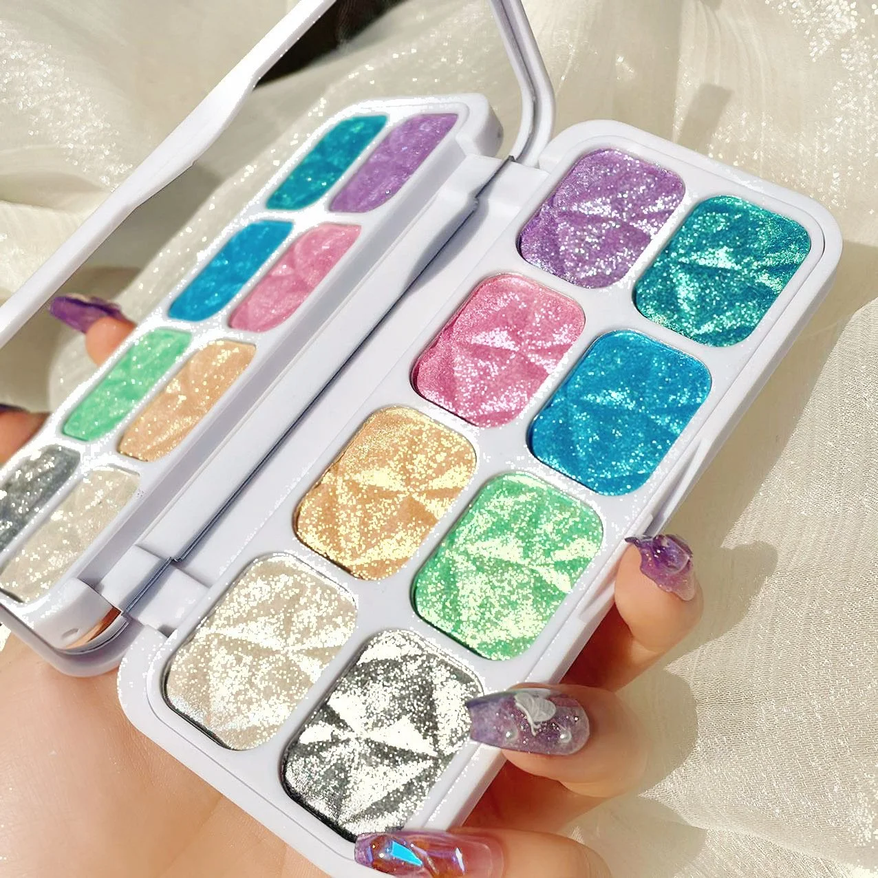 Face Contour Shiny Glow Highlight Powder 8 Colors Highlighter Palette