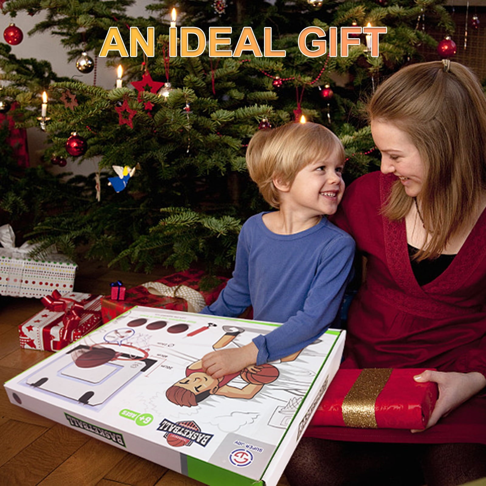 SUPER JOY Mini Basketball Hoop Over The Door， Wall Mounted Basketball Hoop Set with Accessories， Indoor Basketball Toy for Kids and Adults