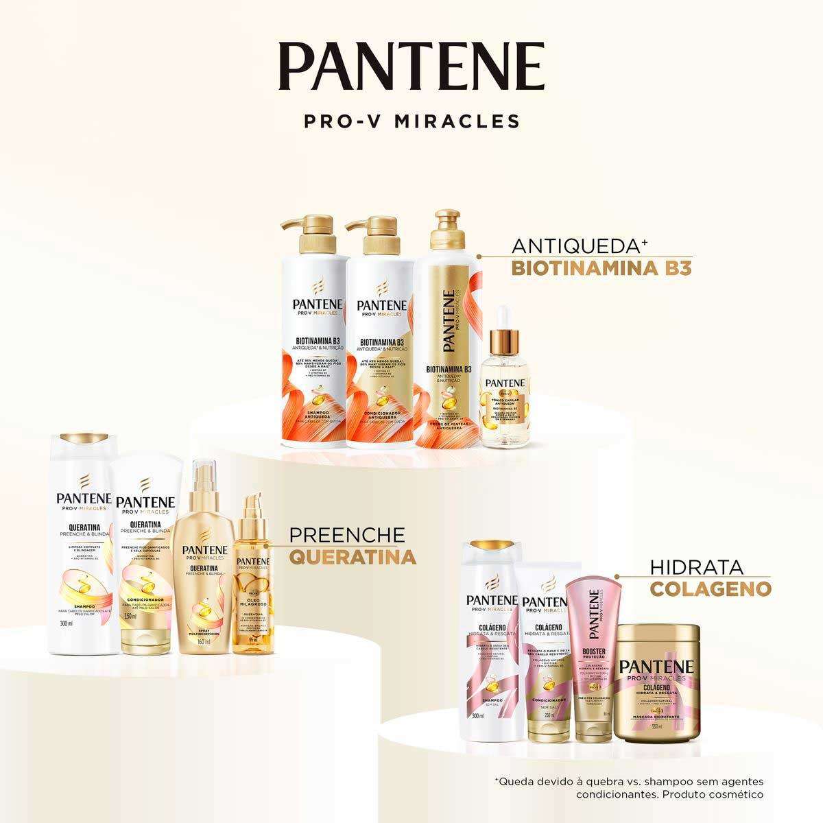 Kit Shampoo 300ml + Condicionador Antiquebra 150ml Pantene Biotinamina B3 Antiqueda & Nutricao