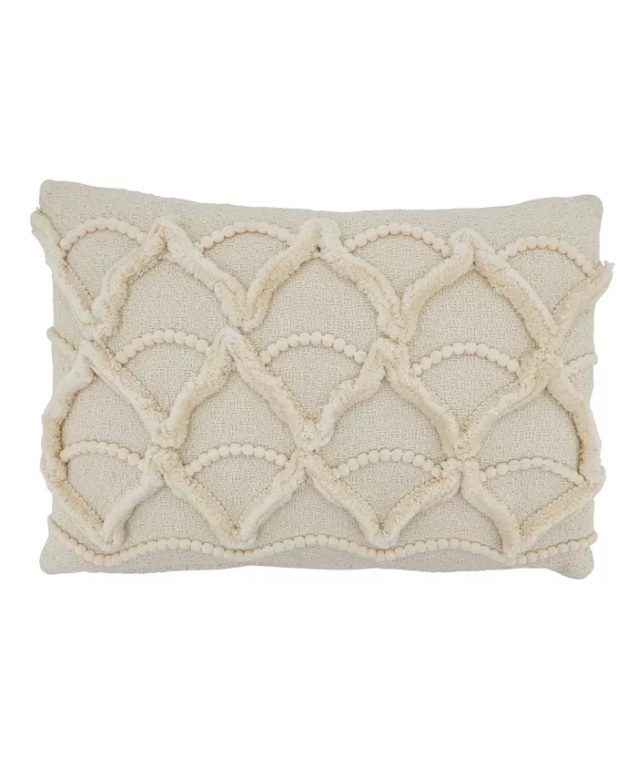 Saro Lifestyle Tufted Applique Decorative Pillow， 12