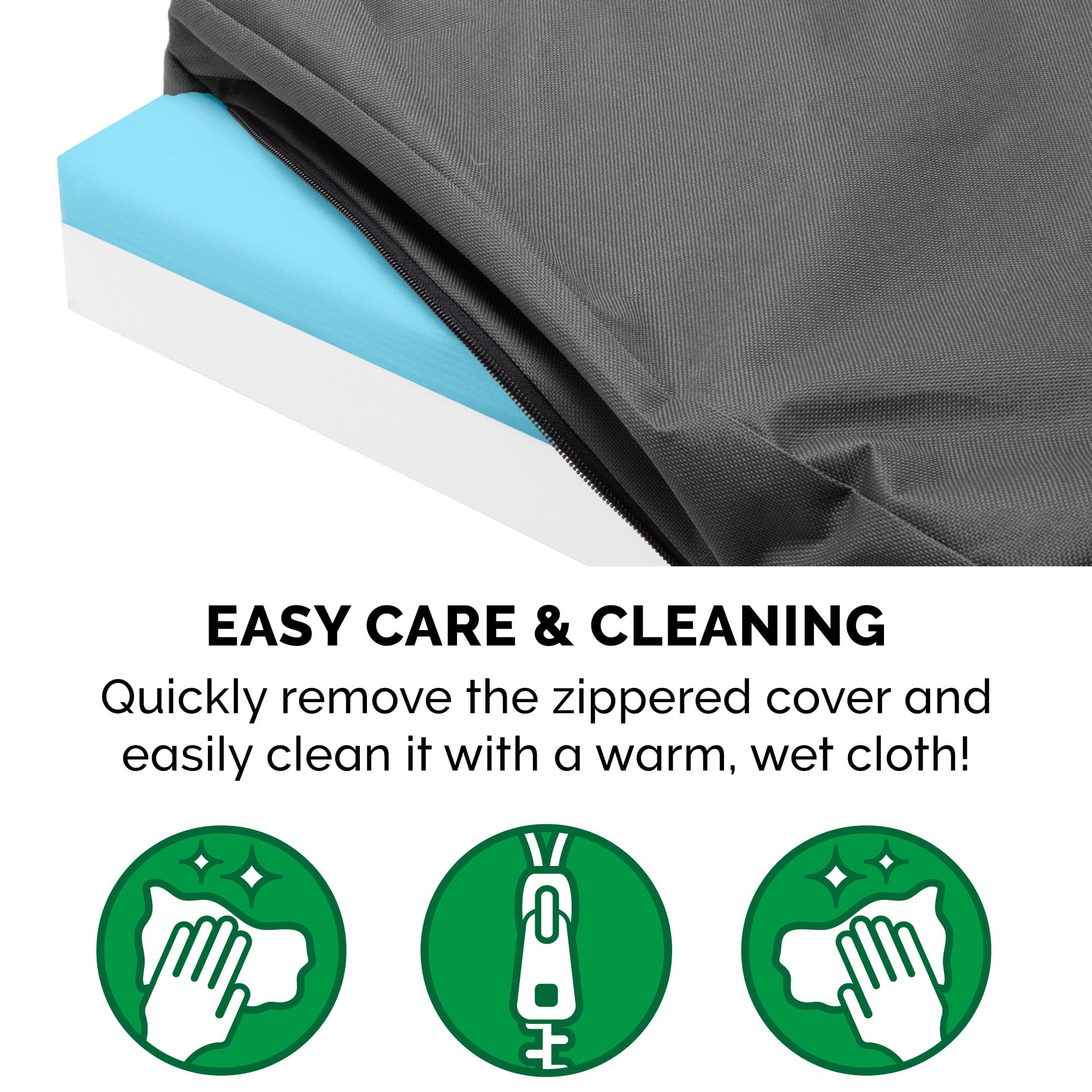 FurHaven Pet Products | Deluxe Cooling Gel Memory Foam Orthopedic Oxford Indoor/Outdoor Water-Resistant Pet Bed for Dogs and Cats， Stone Gray， Medium