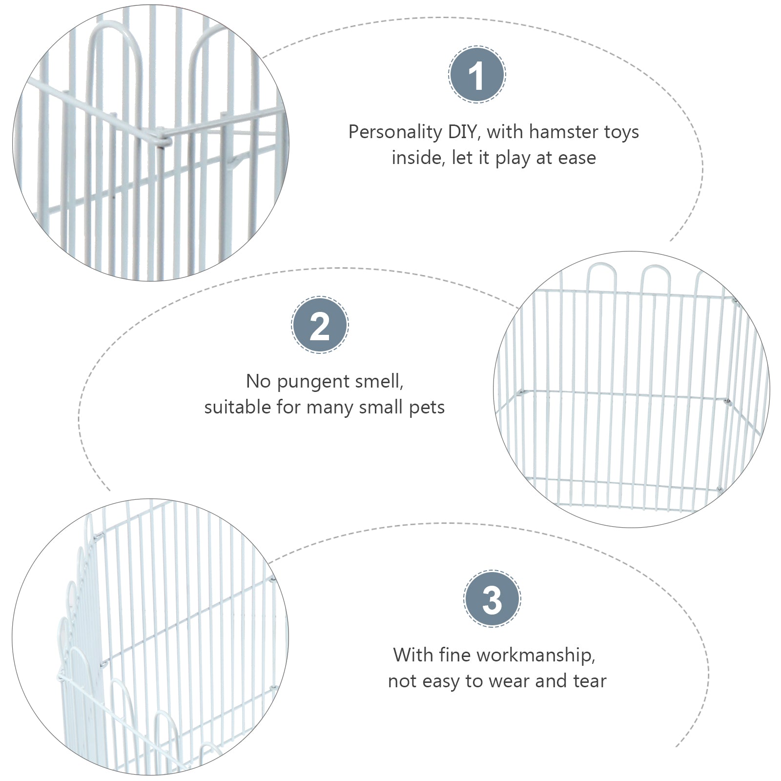 Etereauty Small Playpen PenGuinea Dog Exercise Diy Chinchilla Animal Pet Hamster Puppy Indoor Pen Cage Fence Fence Barrier