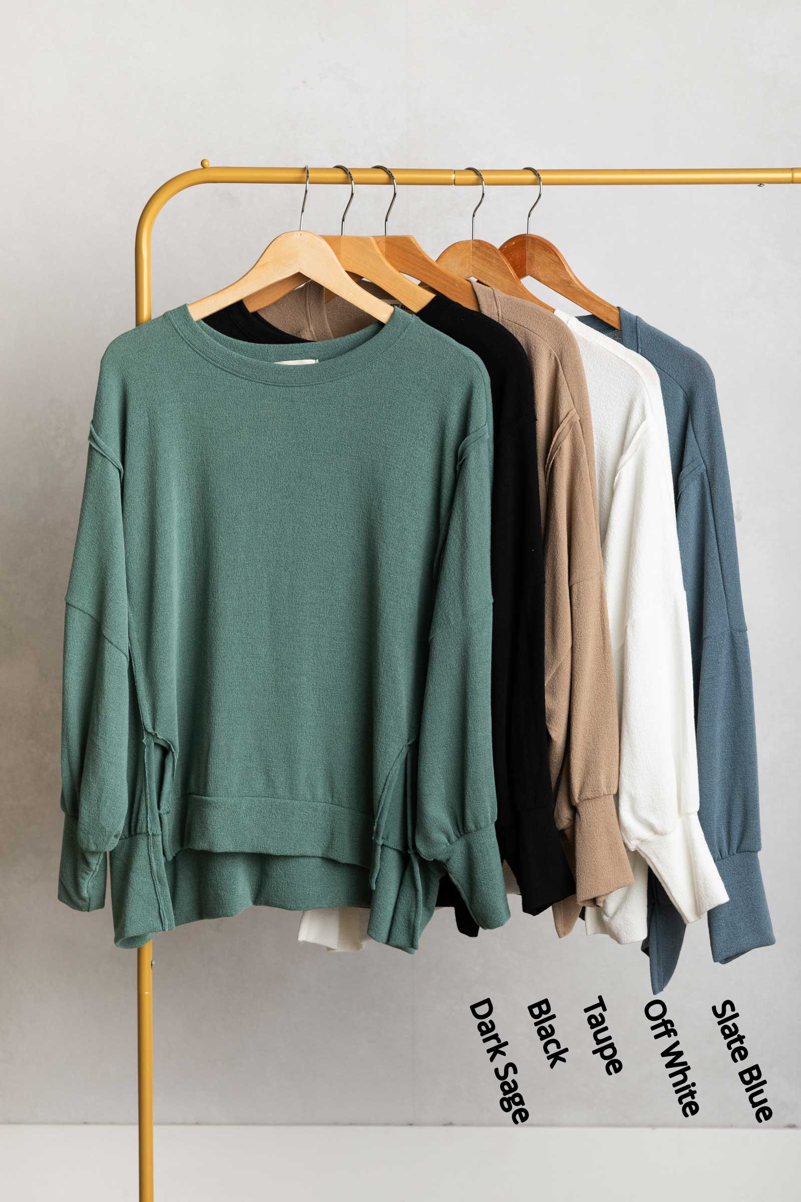 Pieced Oversized Crepe Hacci Knit Top